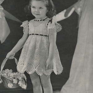 CROCHET PATTERN Vintage Toddler Pineapple Flower Girl Dress 75-0211-05 Instant Download PDF