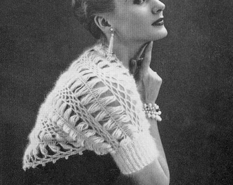 HAIRPIN LACE Crochet Pattern Vintage 50s Shrug Instant Download PDF 06-0168-03