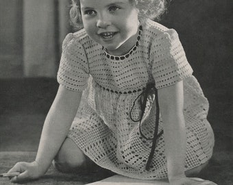 CROCHET PATTERN Vintage Toddler Dress 75-0211-06 Instant Download PDF