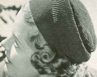 CROCHET PATTERN Vintage 30s 'Regal Turban' Hat 75-0074-21 Instant Download PDF