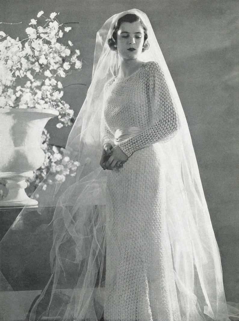 KNITTING PATTERN Vintage Wedding Dress 33-0038-02 Instant - Etsy