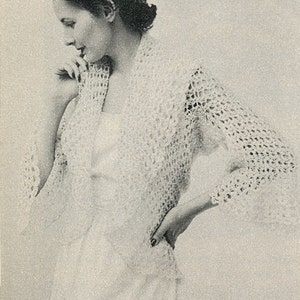 CROCHET PATTERN Vintage 1940s Draped Bed Jacket 93-0003-01 Instant Download PDF