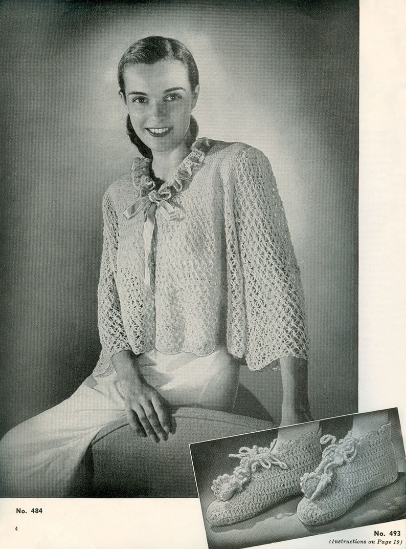 KNITTING CROCHET Patterns Vintage 1940s Bedjackets Sweaters - Etsy