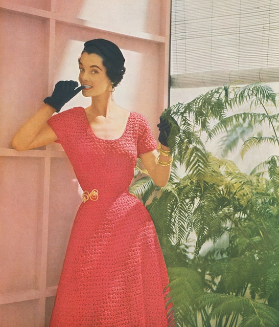 quick crochet dress CROCHET PATTERN Vintage Quick Nylon Ribbon Dress 33-0703-15 Instant  Download PDF