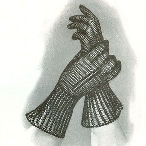 CROCHET PATTERN Vintage 30s Monte Carlo Lace Gloves Instant Download PDF 75-0066-15