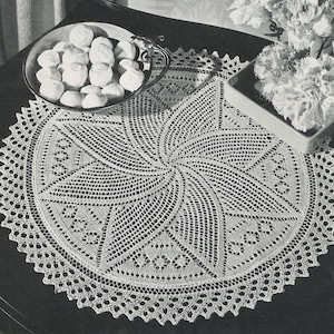 KNITTING PATTERN Vintage Saturn Star Centerpiece Doily PDF 75-0276-07 Instant Download