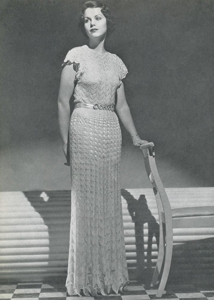 KNITTING PATTERN Vintage 1930s Ritz Tower Lace Dinner Dress 33