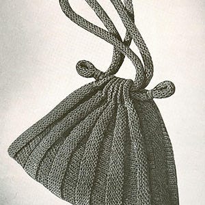 KNITTING PATTERN Drawstring Carry-All Handbag Purse 07-0146-05 Instant Download PDF