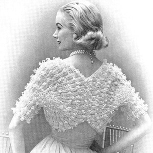 KNITTING PATTERN Vintage 1950s Fan Sleeve Shrug 33-0704-04 Instant Download PDF