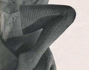 KNITTING PATTERN Vintage Thigh High Over the Knee Stockings Socks 57-0124-01 Instant Download PDF