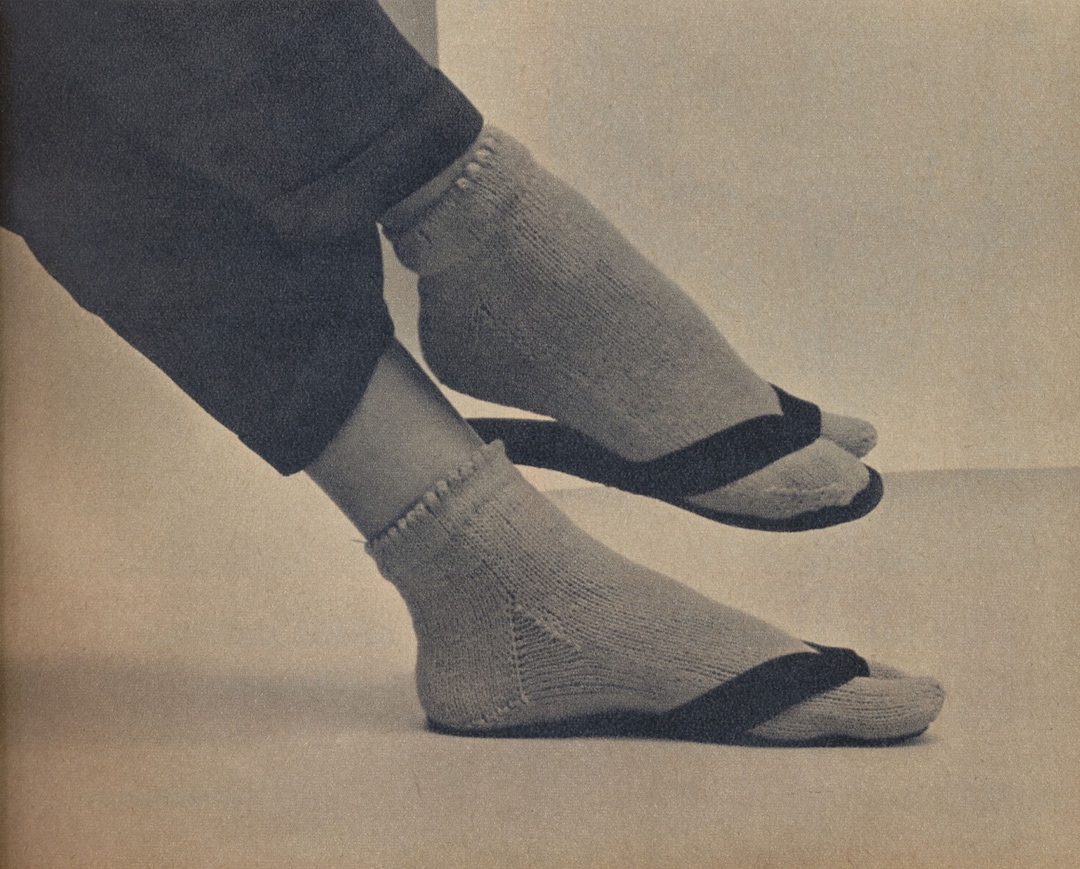 Vintage Tabis Socks Knitting and Felt Zoris Thongs Sandals Etsy