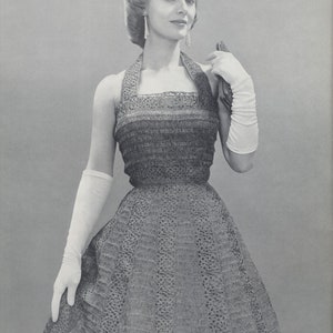 CROCHET PATTERN Vintage 1950s Halter Dress Instant Download PDF 06-0050-02