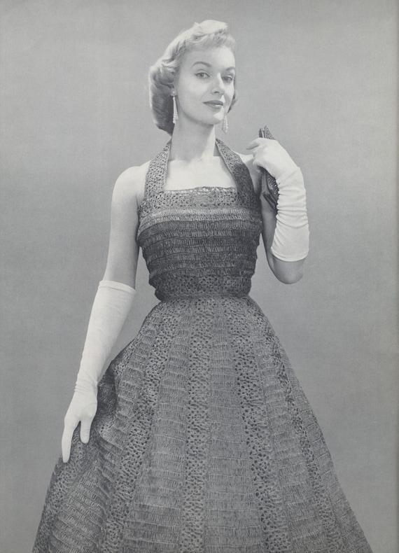 CROCHET PATTERN Vintage 1950s Halter Dress Instant Download PDF 06-0050-02