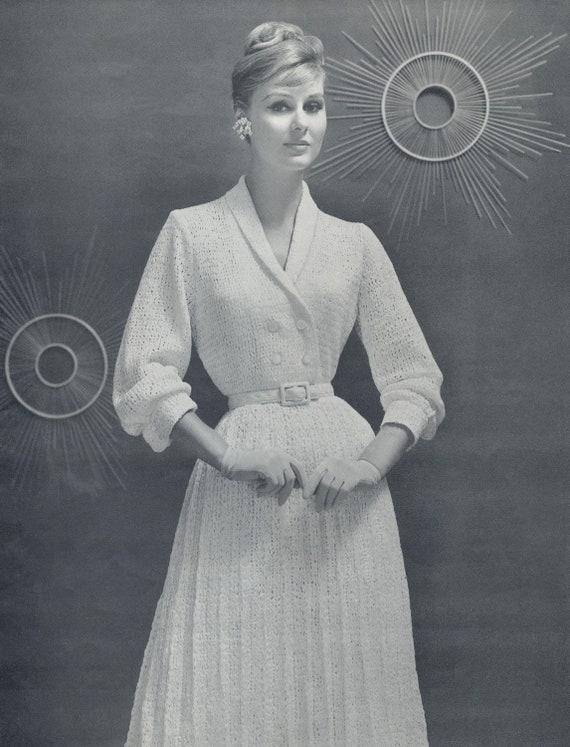 KNITTING PATTERN Vintage 1950s Ruban D'art Dress Instant Download PDF  07-0163-02 - Etsy