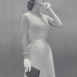 KNITTING PATTERN Vintage 50s Sleeveless Summer Dress Instant Download PDF 06-0050-09