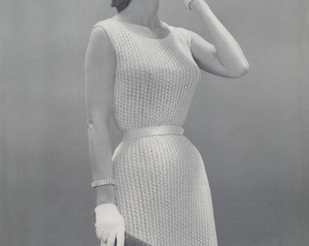 KNITTING PATTERN Vintage 50s Sleeveless Summer Dress Instant Download PDF 06-0050-09