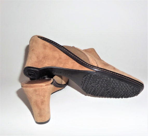 2000/'s Women/'s Rockport Brown Suede Leather Mules Wedge Shoes 8.5M