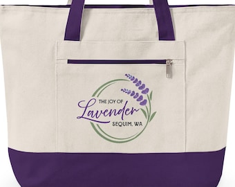 Bolso tote "La alegría de la lavanda" / Sequim, WA, Ilustración floral de lavanda
