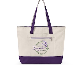 The Joy of Lavender Tote Bag | Sequim WA, Floral Lavender Illustration