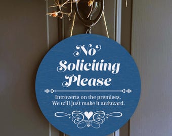 Funny No Soliciting Sign Painted Birch