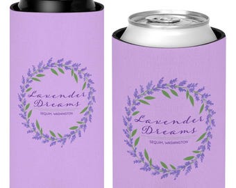 Enfriador de latas Sueños de Lavanda / Diseño de corona de lavanda, Sequim, Washington