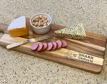 Shark Cooterie Board, Charcutería, Tabla de cortar, Regalo de bienvenida, Divertido, Artículo de cocina, Grabado con láser, Shark Coochie