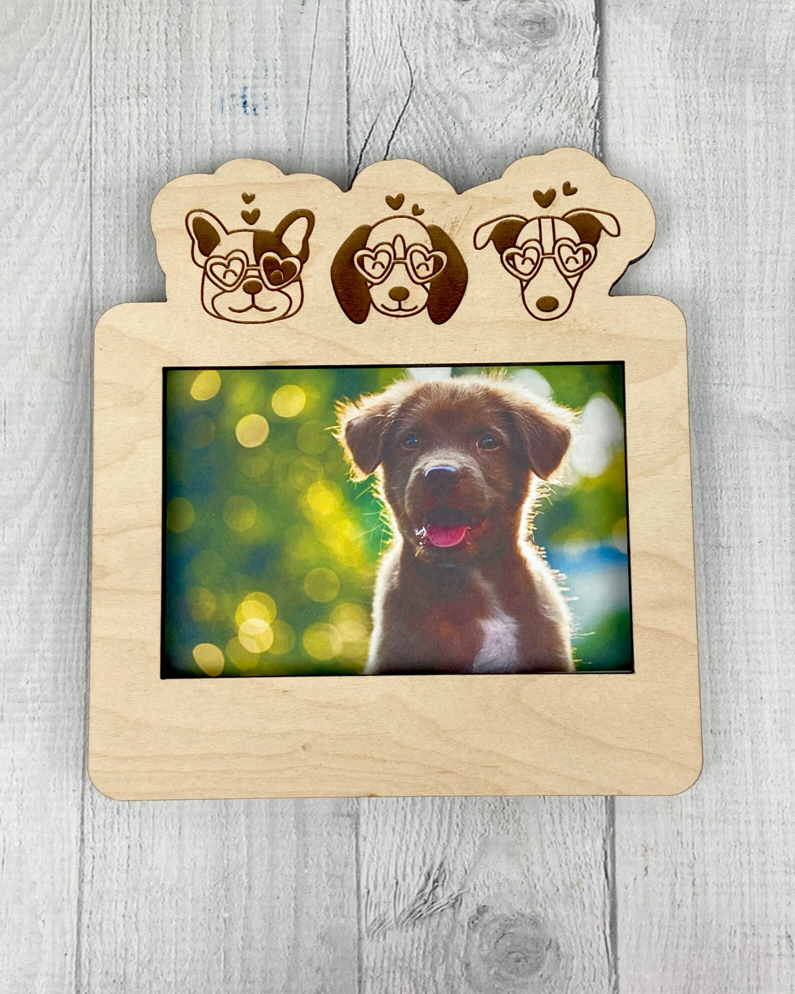 Personalized Dog Frame, Dog Lover, Table Decor, Wood Photo Frame, Photo ...