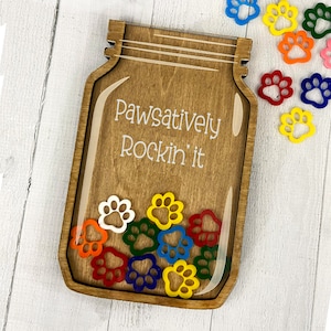 Personalized Star Jar, Reward System, Home and Classroom Incentive, Chore, School and Learning, Reward Tokens, Paw Star Tokens