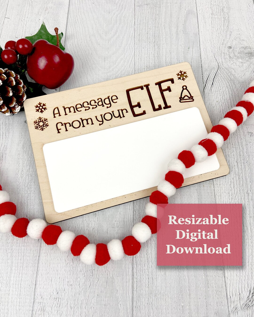 Elf Message Board, SVG Digital Download, Elf Prop, Christmas Fun