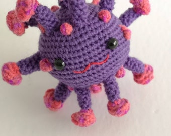 Crocheted virus amigurumi toy, microbes,science,science crochet,gift for scientists, ornaments, holidays gift, microbe plushy