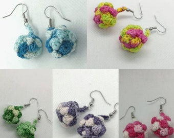 Crocheted stem cell earrings