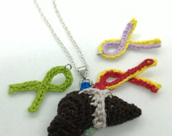 Crocheted liver charm
