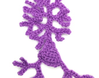 Crocheted Pyramidal cell pattern, crochet pattern, neuroscience, crocheted neurons, neuron pattern, crocheted science, science crochet