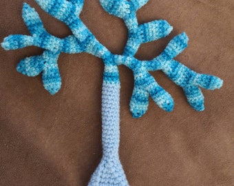 Crocheted pyramidal neuron plushy, science,gift for scientists,science crochet, Amigurumi, neurons,crocheted neurons, neuroscience