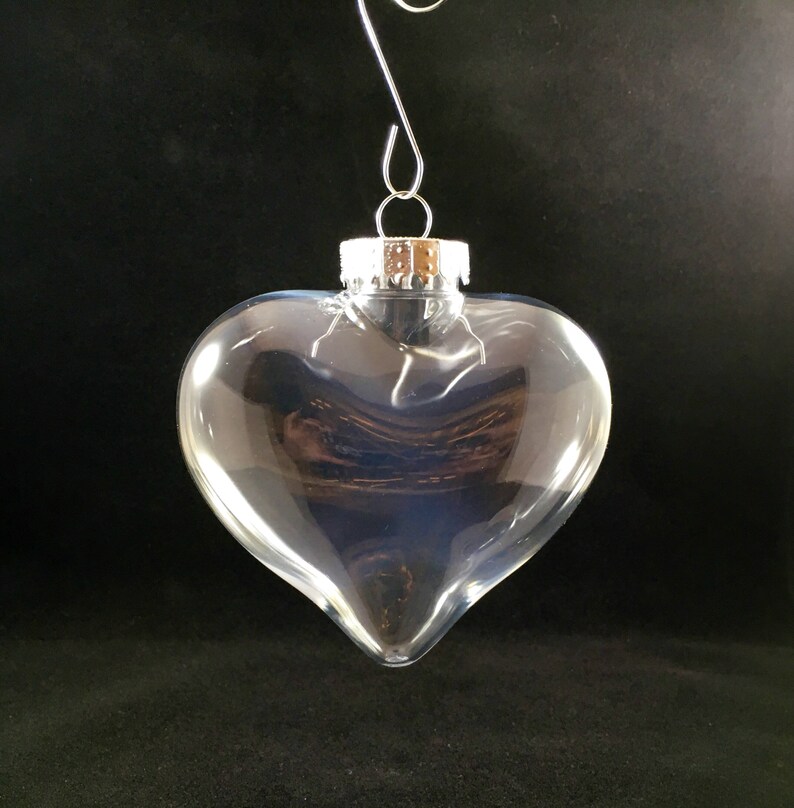 Qty of 20 65mm Clear Plastic Heart Shaped Christmas Ornament Etsy