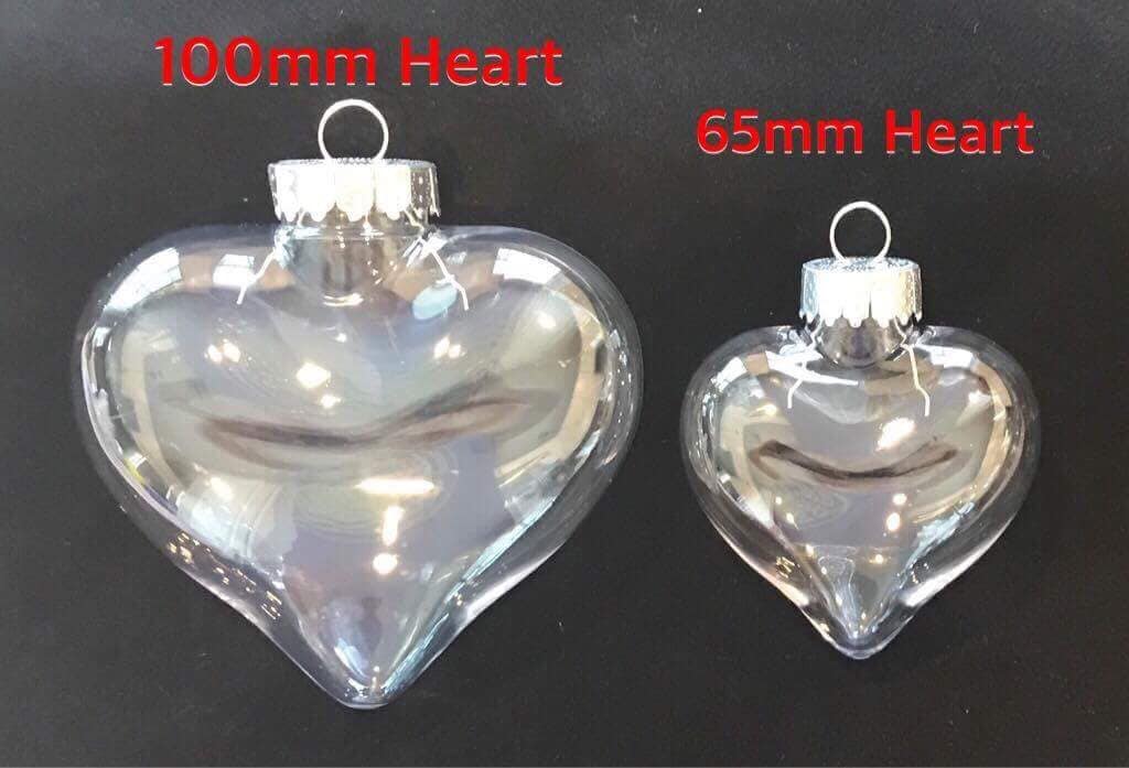 Qty of 20 65mm Clear Plastic Heart Shaped Christmas Ornament | Etsy