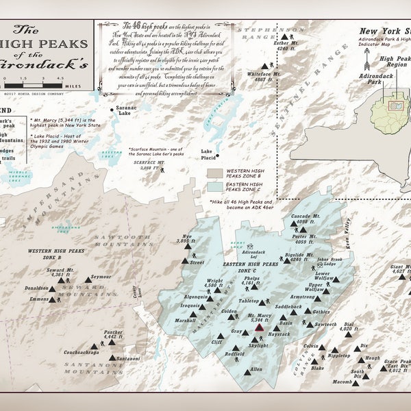 Adirondack High Peaks Map Etsy - Il 600x600.1219453370 Rgb1