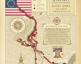 Personalized 2023 Philadelphia Marathon Map
