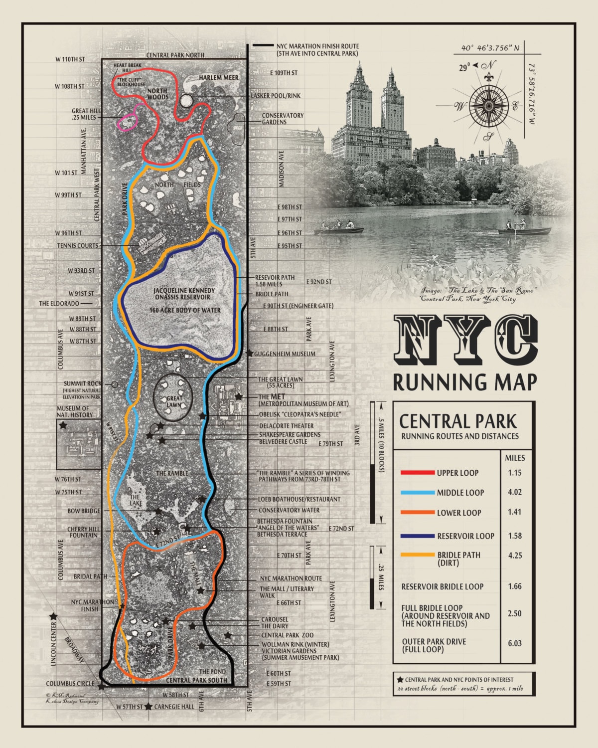 Central Park Running Map - Il Fullxfull.508516226 G5xc 