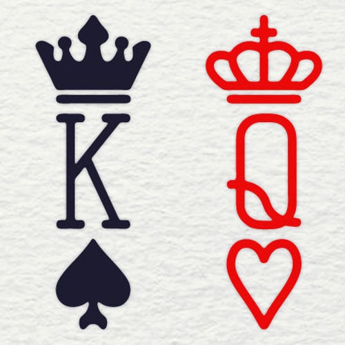 King & Queen SVG King Spade Queen Heart SVG Crown Husband | Etsy