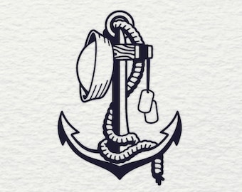 Navy Memorial Anchor SVG, Sympathy Tattoo Cut Files (Digital Download)