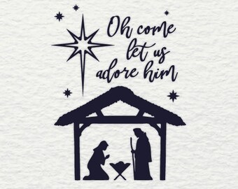 Nativity Scene SVG, Christmas Holiday Design (Digital Download)