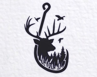 deer duck fish hook Metal sign Twisselman Trading Co Our premium vinyl Deer Antlers With Duck Wholesale Gold 925 Sterling Silver
