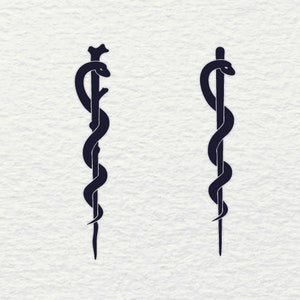 Paramedic Rod of Asclepius EMT EMS Medic Ambulance Medical Fifefighter - svg cut file silhouette cricut clipart svg eps jpeg ai files
