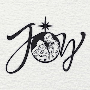 Joy SVG Nativity Scene SVG Jesus Christmas SVG Holiday Winter Holiday Svg Files for Cricut Silhouette Laser Cut Design Digital Download