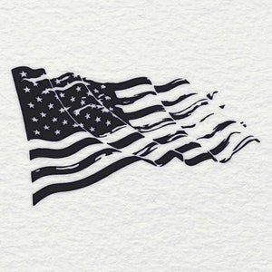 Distressed American Flag SVG - USA Stati Uniti Freedom Torn Vinyl Cutting Cut File per Glowforge Laser Silhouette Cricut Png Eps DXF
