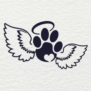 Memorial SVG chien chat patte impression amour mémoire fichiers SVG pour Cricut Silhouette Glowforge découpé au laser conception de tatouage téléchargement numérique par Hassified