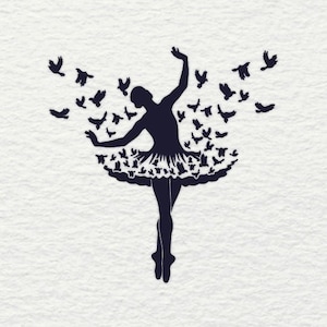Ballerina Birds SVG Dance Feather Ballet Dancer Dancing Shirt Cut ...