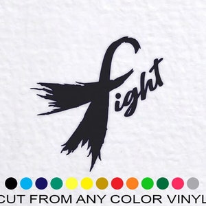 Fight Awareness Ribbon SVG Survivor Ribbon SVG Cut File, Breast Cancer Awareness SVG, Cancer Ribbon for Cricut, Silhouette Includes Dxf, Png