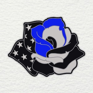 American Rose Flag SVG - Police SVG American Flag Thin Blue Line SVG Thin Blue Line Svg Rose Svg Blue Lives Matter Police Cop Svg File For